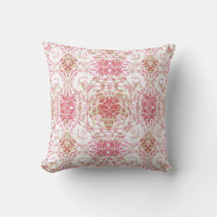Nahtlose romantische feminine Ornamentik pink weiß Kissen
