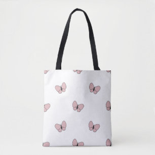 Nahtlose rosa Schmetterlingsmuster Niedliche Ästhe Tasche