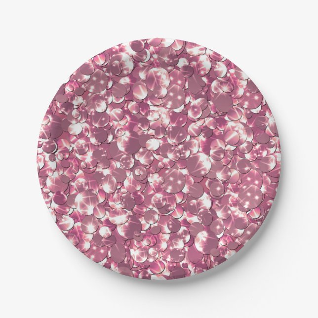 Nahtlose Rosa-Silberglatter-Glitzern Glitzer con Pappteller (Vorderseite)