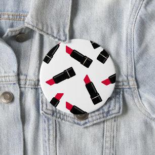 Nahtlose rote Lippenstift-Cartoon Button