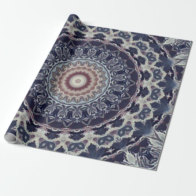 Nahtlose runde Mandala-Muster arabisch k Geschenkpapier (Ungerollt)