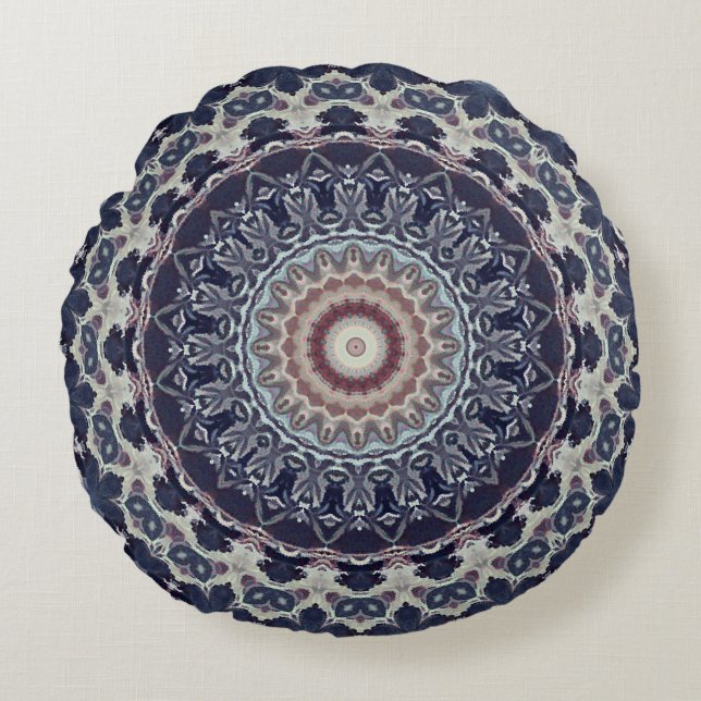 Nahtlose runde Mandala-Muster arabisch k Rundes Kissen (Vorderseite)