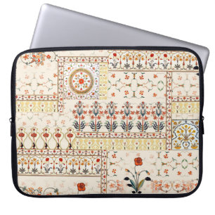 Nahtlose schöne Mughal-Blüte mit ethnischer Paisle Laptopschutzhülle