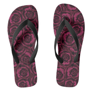 Nahtlose Seidensatin-Rose Blume Blumenzauber Flip Flops