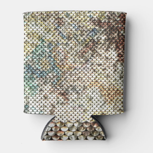 Nahtlose Sequins Textur: funkelnder Hintergrund. Dosenkühler (Vorderseite)