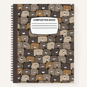 Nahtlose Spiralkomposition Teddy Bear Notizbuch