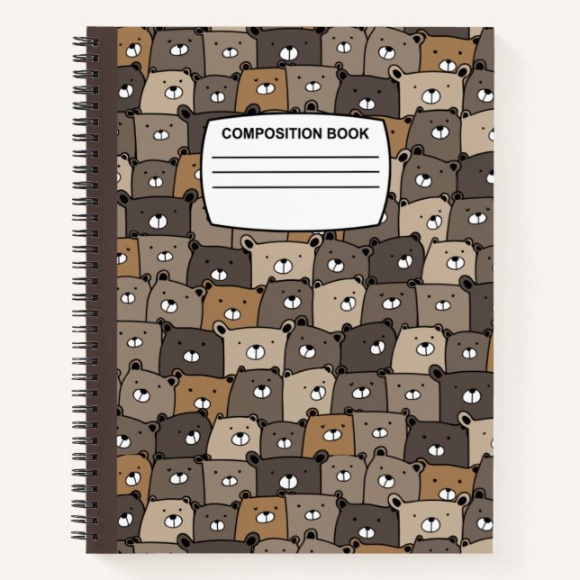 Nahtlose Spiralkomposition Teddy Bear Notizbuch (Vorderseite)