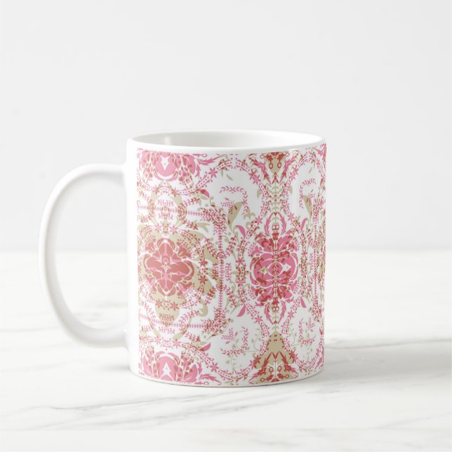 Nahtlose Spitzen-Ornamentaldekoration elegant Kaffeetasse (Links)