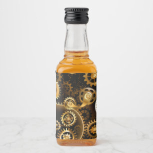 Nahtlose Steampunk-Messinggeräte Alkoholflaschenetikett