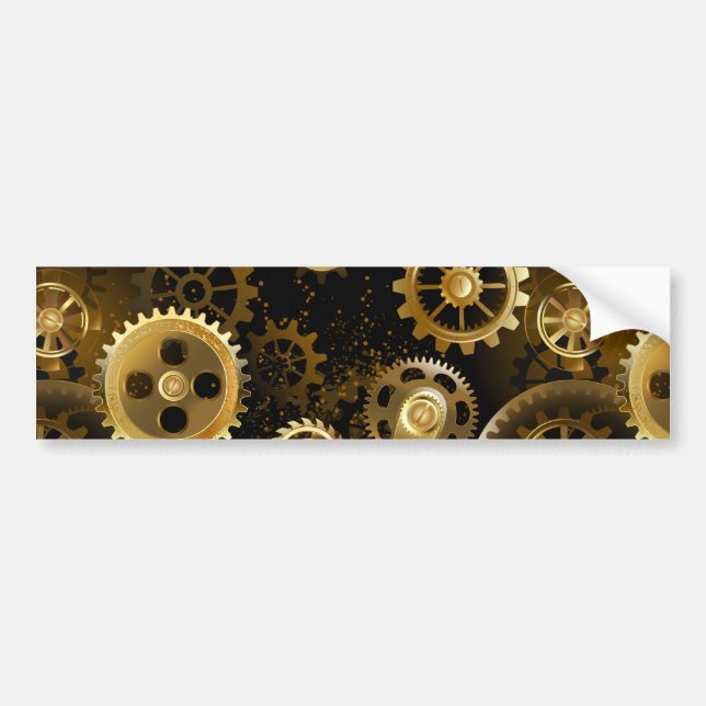 Nahtlose Steampunk-Messinggeräte Autoaufkleber (Vorne)