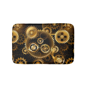 Nahtlose Steampunk-Messinggeräte Badematte