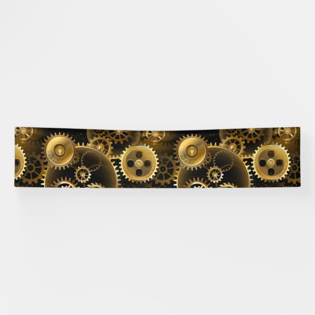 Nahtlose Steampunk-Messinggeräte Banner (Horizontal)