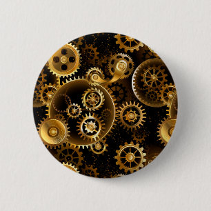 Nahtlose Steampunk-Messinggeräte Button