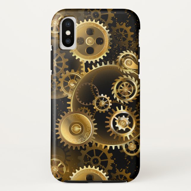 Nahtlose Steampunk-Messinggeräte Case-Mate iPhone Hülle (Rückseite)