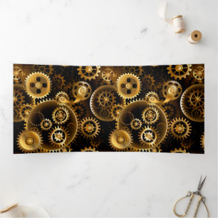 Nahtlose Steampunk-Messinggeräte Dreifach Gefaltete Ankündigung