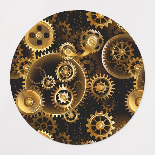Nahtlose Steampunk-Messinggeräte Etiketten (Design 1)