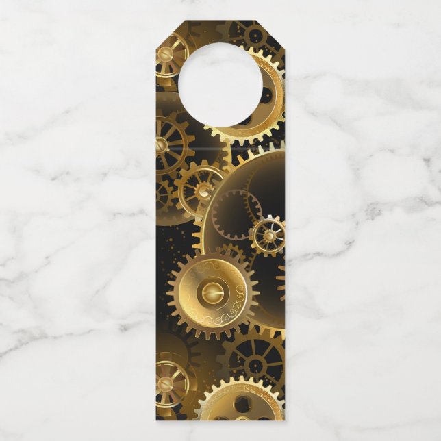 Nahtlose Steampunk-Messinggeräte Flaschenanhänger (Vorderseite)