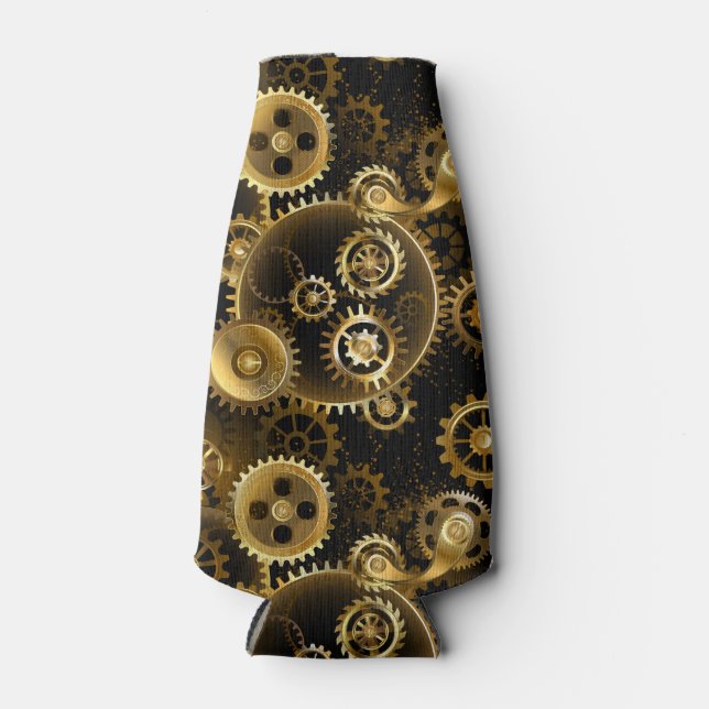 Nahtlose Steampunk-Messinggeräte Flaschenkühler (Vorderseite)