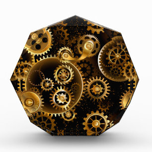 Nahtlose Steampunk-Messinggeräte Fotoblock
