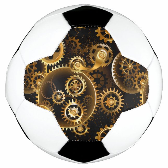 Nahtlose Steampunk-Messinggeräte Fußball (Vorderseite)