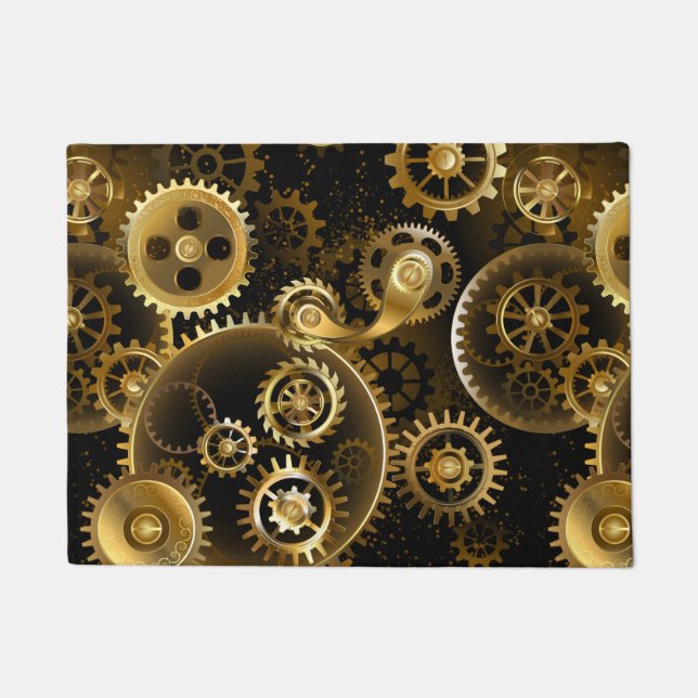 Nahtlose Steampunk-Messinggeräte Fußmatte (Vorderseite)