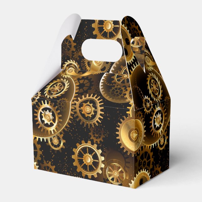 Nahtlose Steampunk-Messinggeräte Geschenkschachtel (Vorderseite)