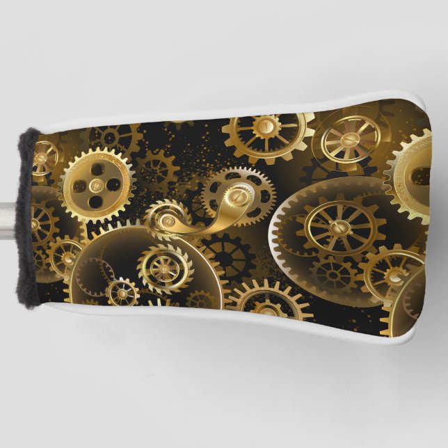 Nahtlose Steampunk-Messinggeräte Golf Headcover (Vorderseite)