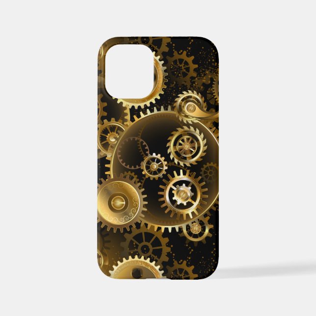 Nahtlose Steampunk-Messinggeräte iPhone 12 Mini Hülle (Rückseite)