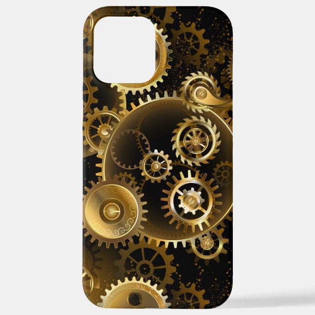 Nahtlose Steampunk-Messinggeräte iPhone 12 Pro Max Hülle (Rückseite)