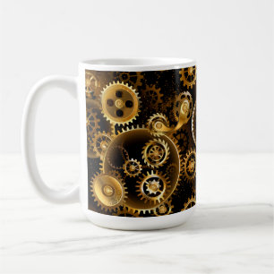 Nahtlose Steampunk-Messinggeräte Kaffeetasse