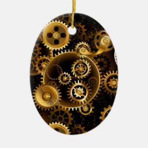 Nahtlose Steampunk-Messinggeräte Keramik Ornament