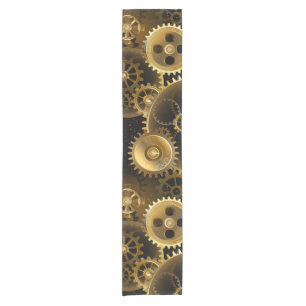 Nahtlose Steampunk-Messinggeräte Kurzer Tischläufer