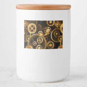 Nahtlose Steampunk-Messinggeräte Lebensmitteletikett