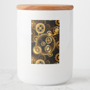 Nahtlose Steampunk-Messinggeräte Lebensmitteletikett