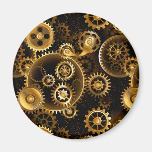 Nahtlose Steampunk-Messinggeräte Magnet