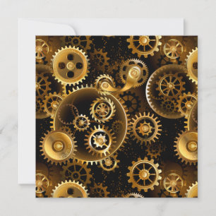 Nahtlose Steampunk-Messinggeräte Mitteilungskarte