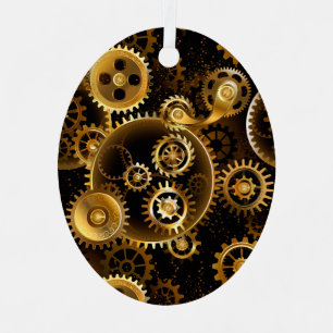 Nahtlose Steampunk-Messinggeräte Ornament Aus Metall