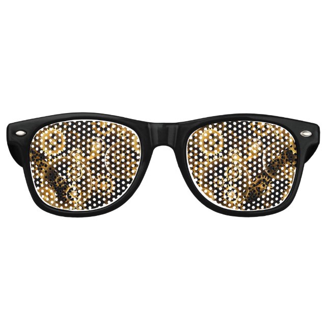 Nahtlose Steampunk-Messinggeräte Partybrille (Vorderseite)