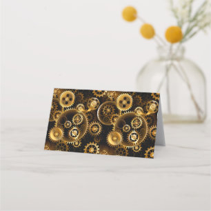 Nahtlose Steampunk-Messinggeräte Platzkarte
