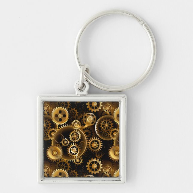 Nahtlose Steampunk-Messinggeräte Schlüsselanhänger (Vorne)