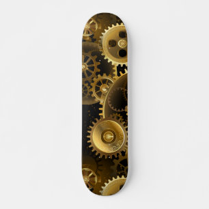 Nahtlose Steampunk-Messinggeräte Skateboard