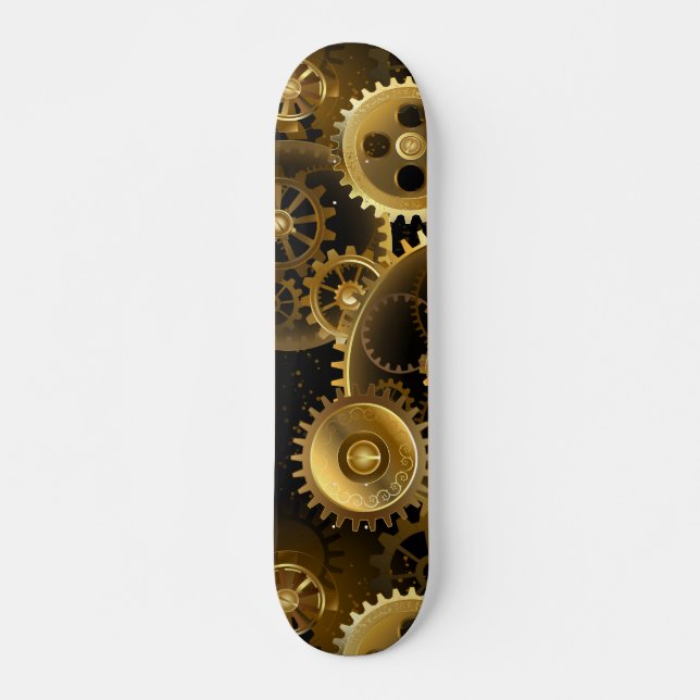 Nahtlose Steampunk-Messinggeräte Skateboard (Vorne)