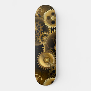 Nahtlose Steampunk-Messinggeräte Skateboard