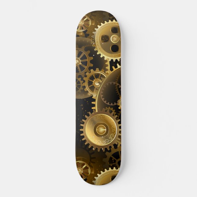 Nahtlose Steampunk-Messinggeräte Skateboard (Vorderseite)