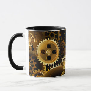 Nahtlose Steampunk-Messinggeräte Tasse