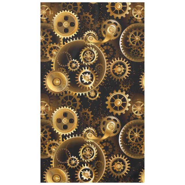 Nahtlose Steampunk-Messinggeräte Tischdecke (Vorderseite)