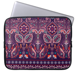 Nahtlose Streifen. Blumentapete. Colorf Laptopschutzhülle