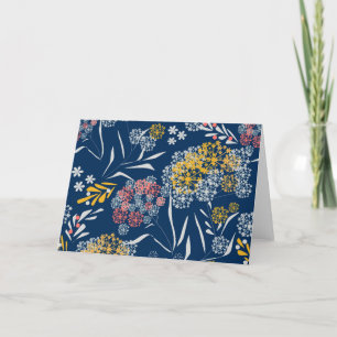 Nahtlose süße kleine Blumen Blumenmuster navy vi Feiertagskarte