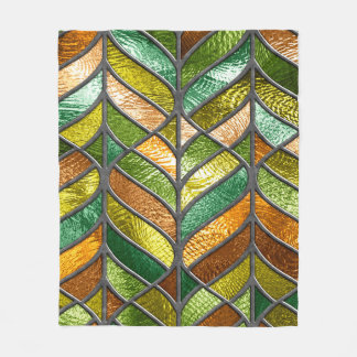 Nahtlose Textur aus festem Glas mit Blattmuster, Fleecedecke