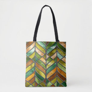 Nahtlose Textur aus festem Glas mit Blattmuster, Tasche